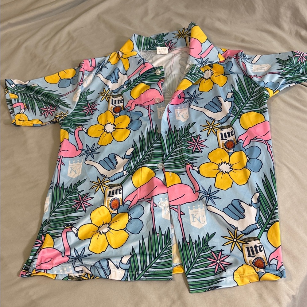KC Tropical miller lite Print Button-Up Shirt